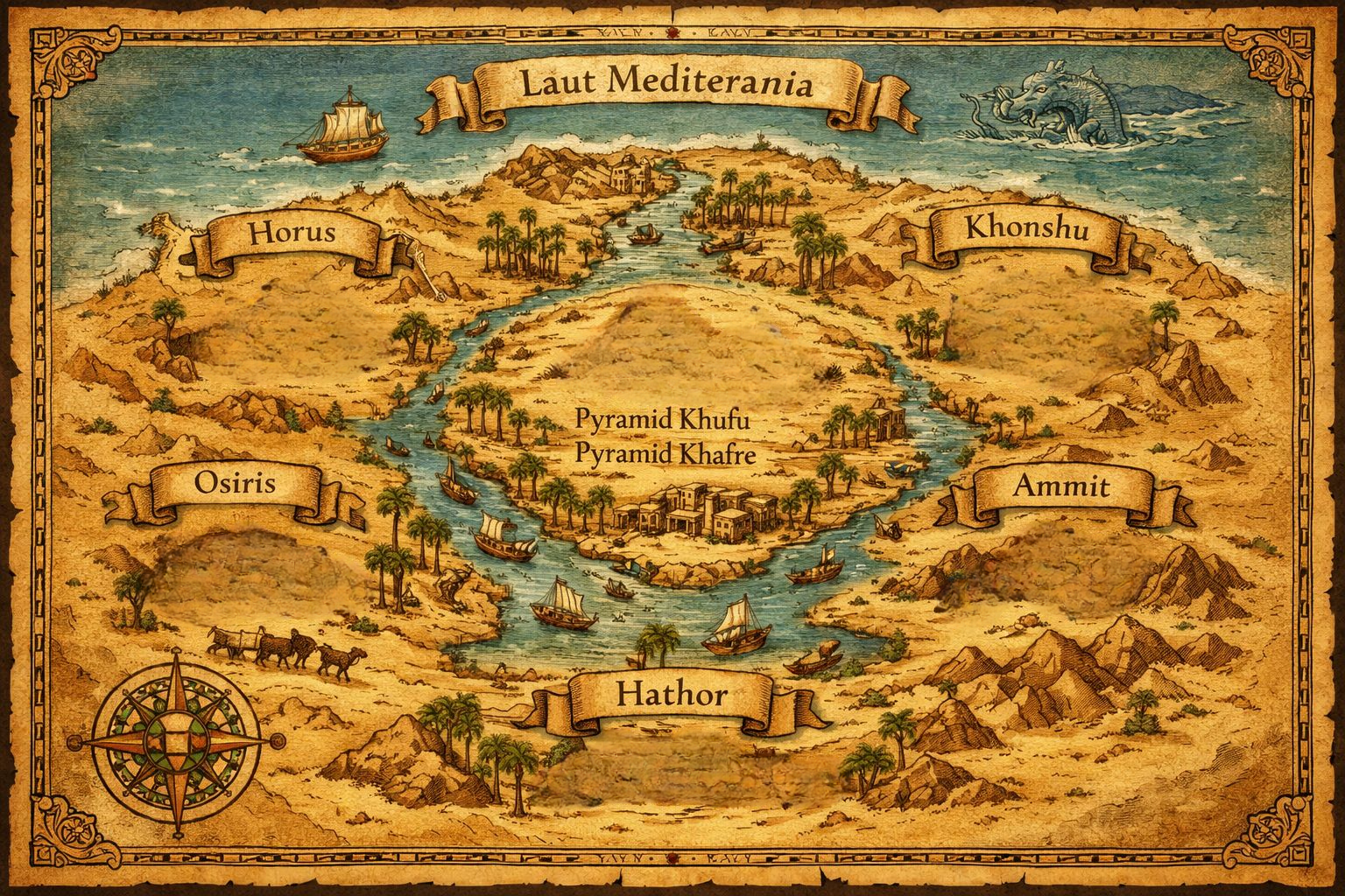 World Map of Mediterranean of Egypt
